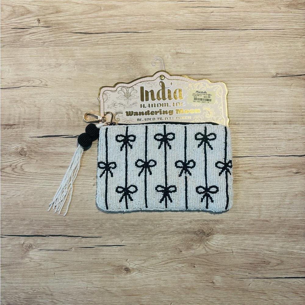 India Handmade Beaded Bow Pouch